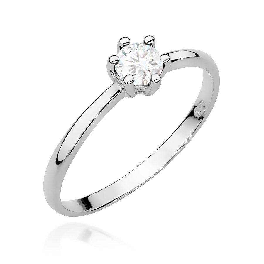 Ring with a diamond 0,30 ct in white gold – product image 2
