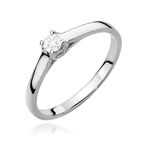Pierścionek z diamentem 0,12 ct W0506 – białe złoto próby 585