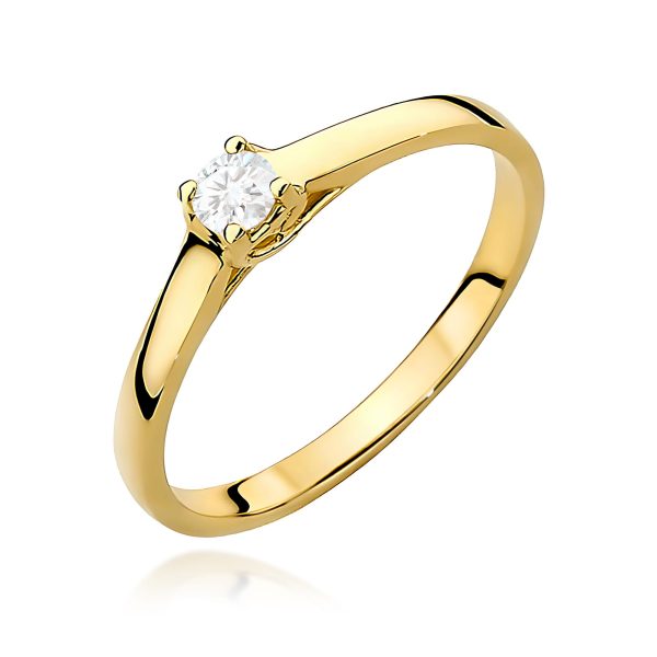 Pierścionek z diamentem 0,12 ct W0506 – żółte złoto próby 585