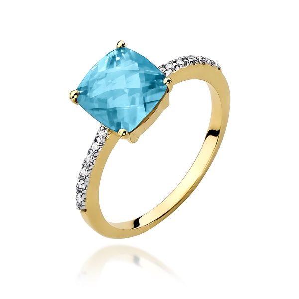 Pierścionek z kamieniem topaz swiss 2,00 ct W0511 – żółte złoto próby 585