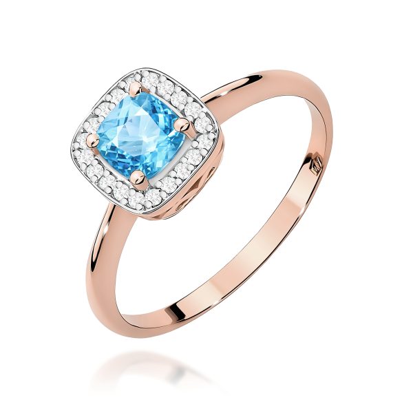 Pierścionek z kamieniem topaz swiss 0,70 ct W0514 – różowe złoto próby 585