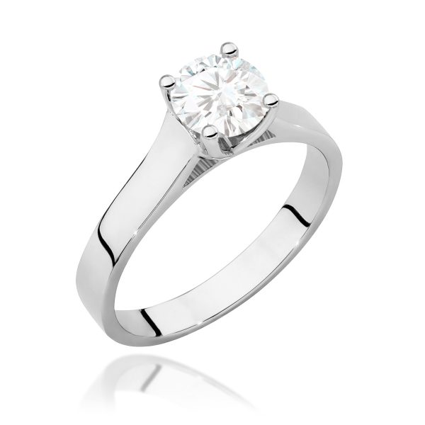 Pierścionek z diamentem laboratoryjnym 0,70 ct, okrągły, VS2 F