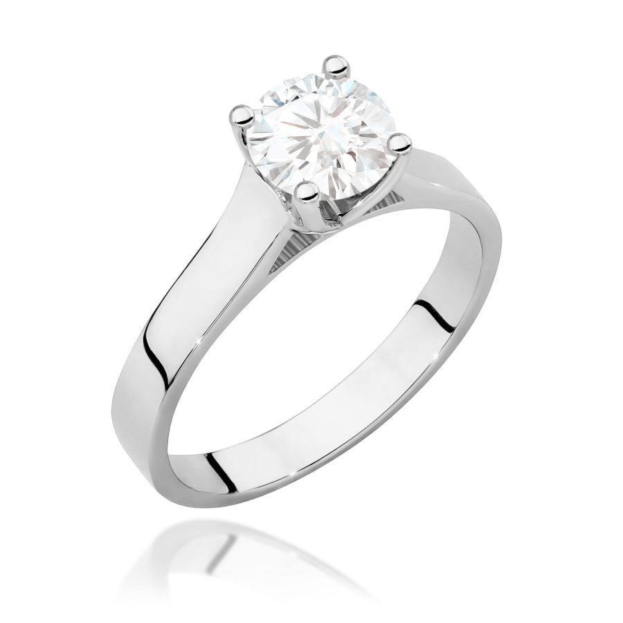 Pierścionek z diamentem 1,00 ct W0526 – białe złoto próby 585 · W526