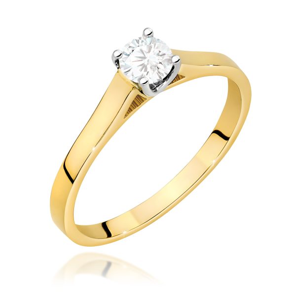 Pierścionek z diamentem 0,40 ct W0526 – żółte złoto próby 585