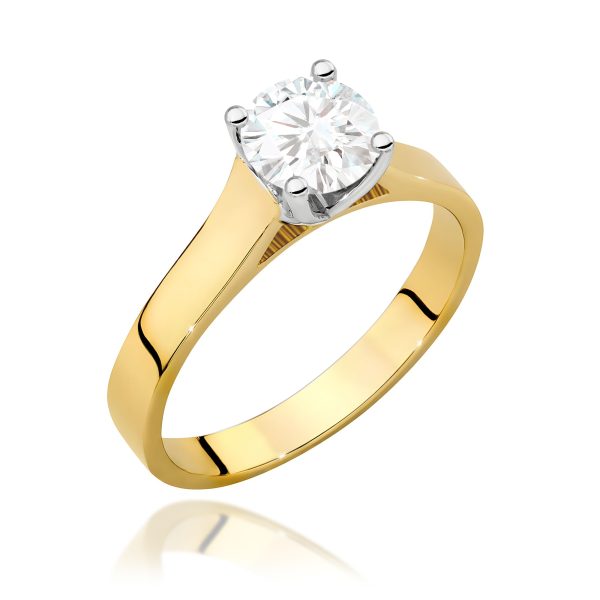 Pierścionek z diamentem 0,70 ct W0526 – żółte złoto próby 585