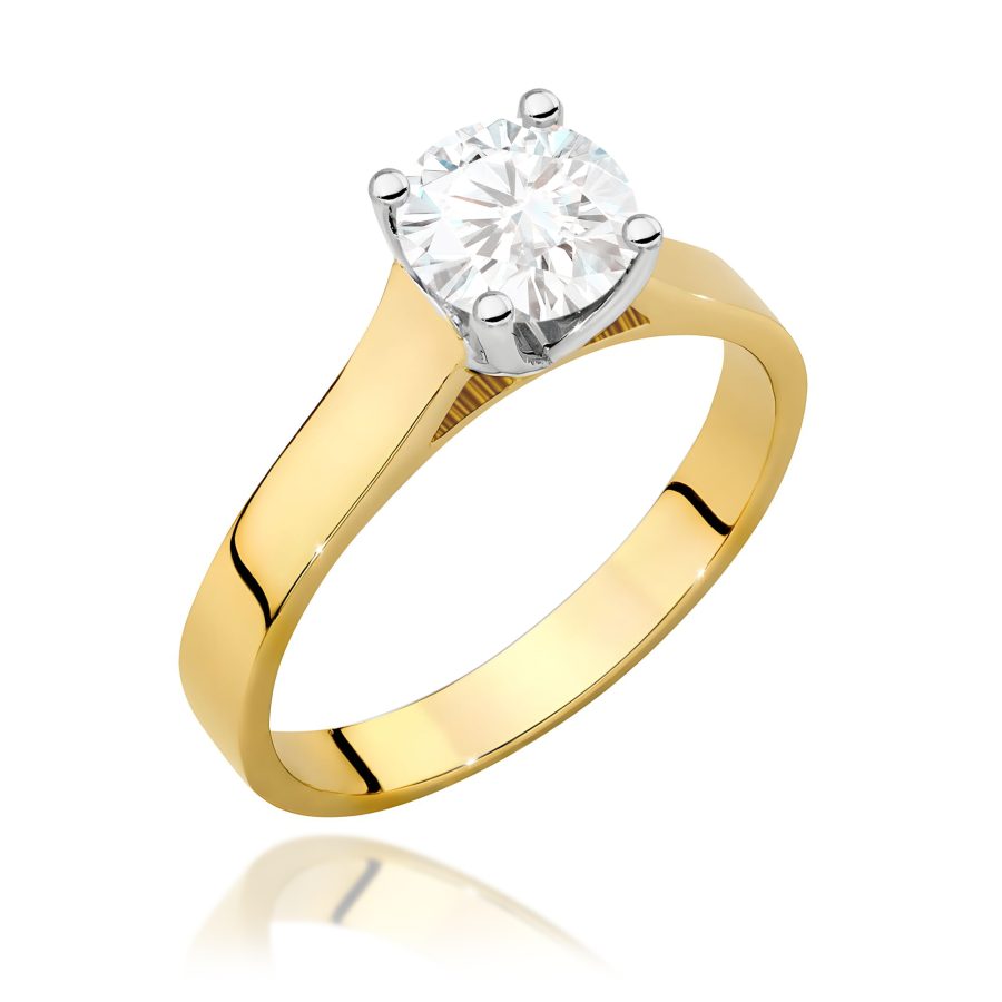 Pierścionek z diamentem 1,00 ct W0526 – żółte złoto próby 585 · W526