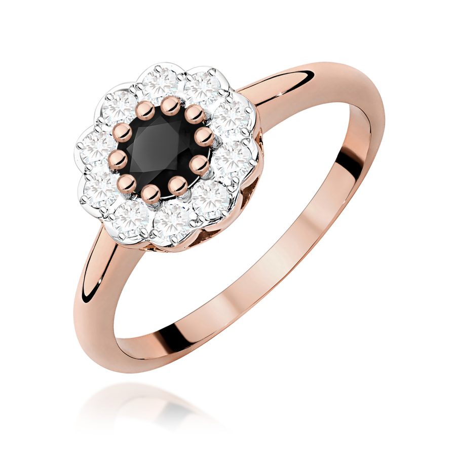 Pierścionek z czarnym diamentem 0,50 ct · W529