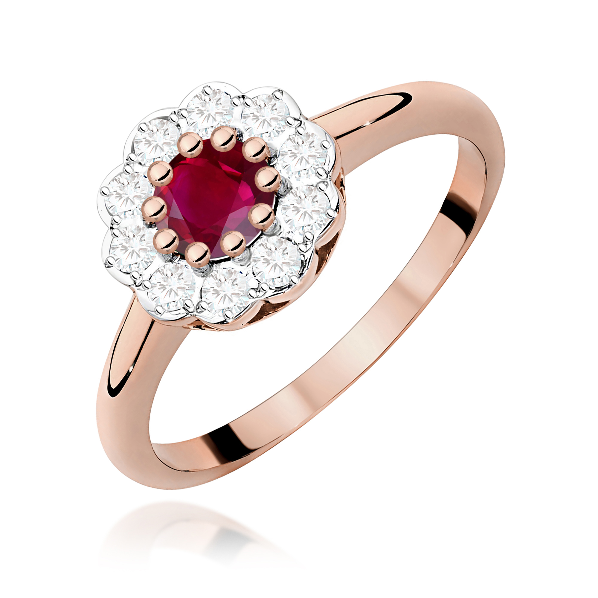 Ring with ruby 0,60 ct and diamonds – product image 2