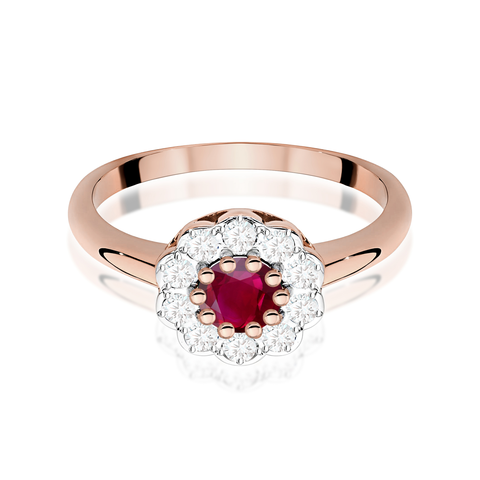 Ring with ruby 0,60 ct and diamonds – product image 3