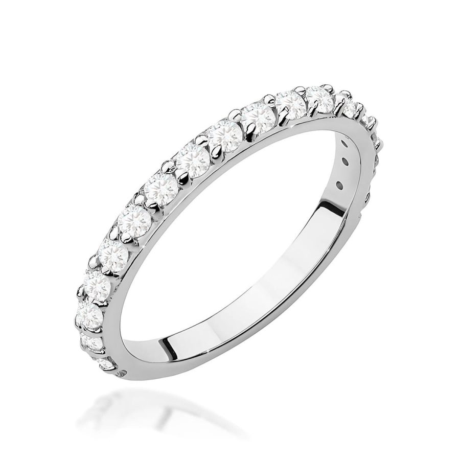Pierścionek z diamentami laboratoryjnymi 0,34 ct – białe złoto 585 · W0532