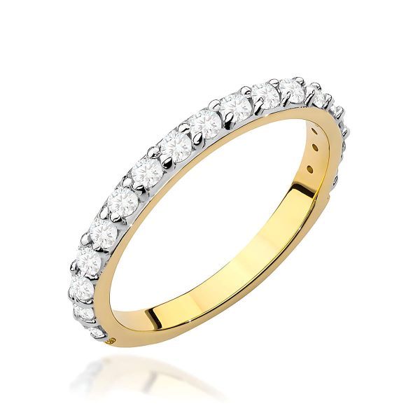 Pierścionek z diamentami 0,34 ct W0532 – żółte złoto próby 585