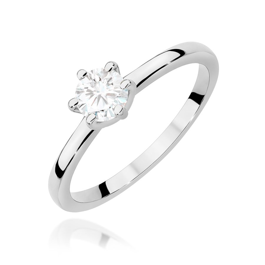 Pierścionek z diamentem 0,5 ct w białym odcieniu kruszcu · W535
