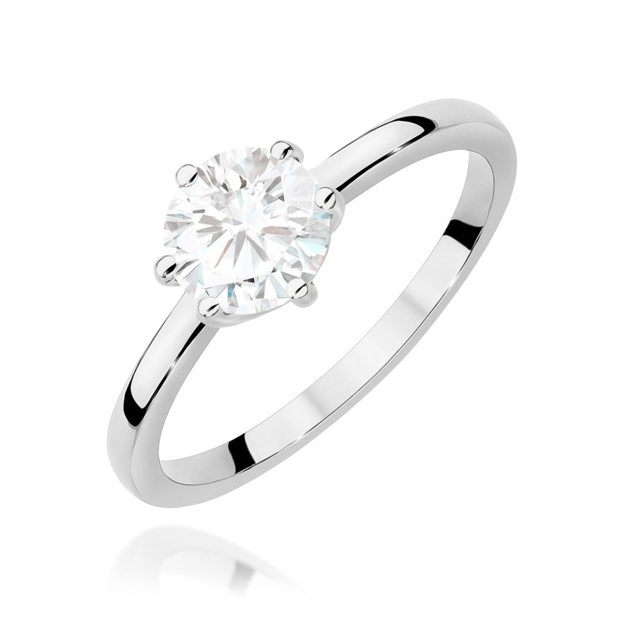 Pierścionek z diamentem 1,00 ct w białym złocie · W535