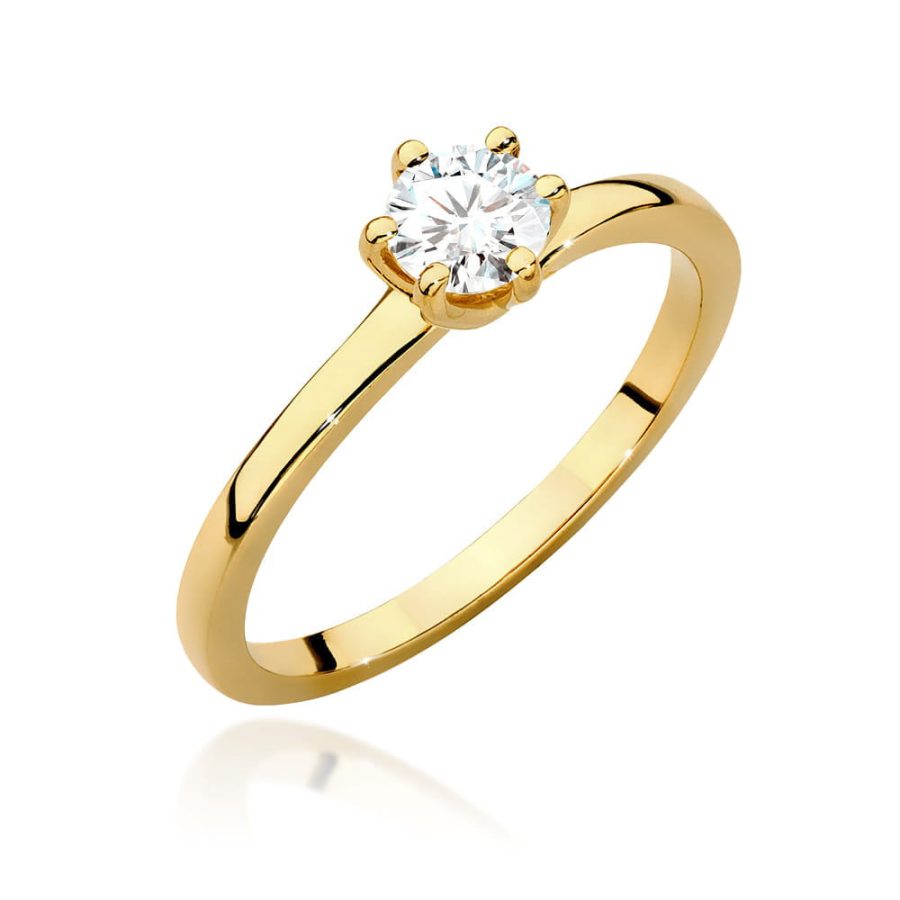 Pierścionek z diamentem 0,40 ct W0535 – żółte złoto próby 585 · W535