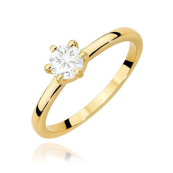 Pierścionek z diamentem 0,50 ct W0535 – żółte złoto próby 585