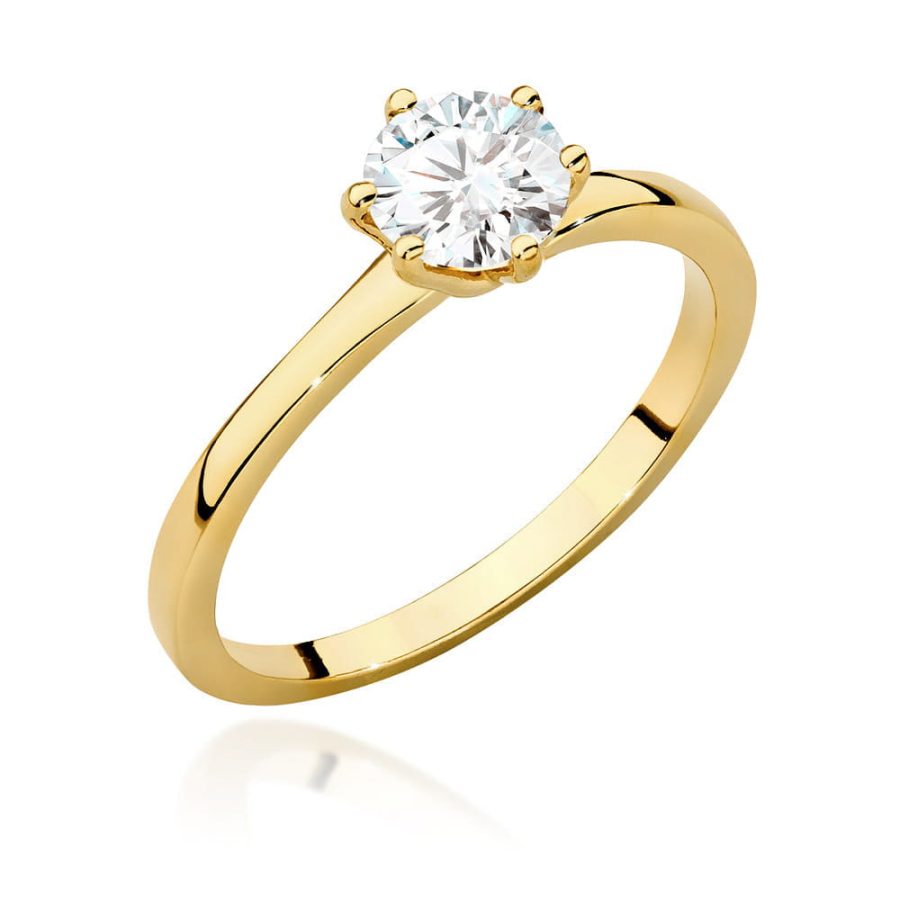 Pierścionek z okrągłym diamentem 0.7 ct · W535