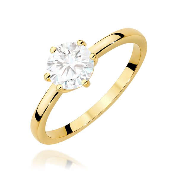 Pierścionek z diamentem 1,00 ct W0535 – żółte złoto próby 585