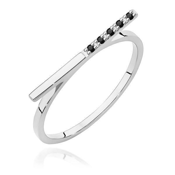 Pierścionek z diamentami 0,025 ct W0537 – białe złoto próby 585