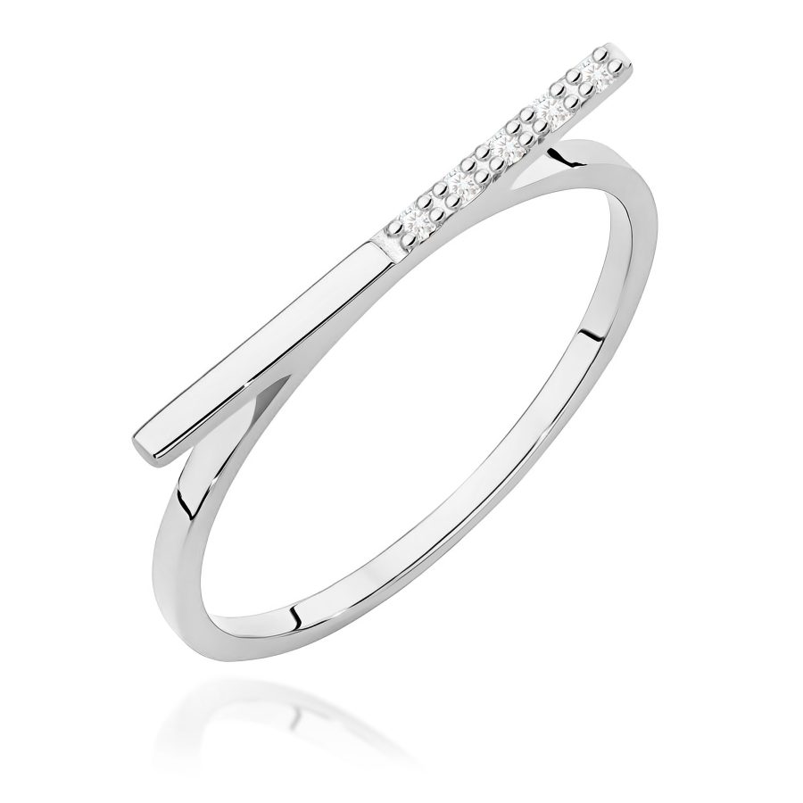 Pierścionek z diamentami 0,03 ct W0537 – białe złoto próby 585 · W537