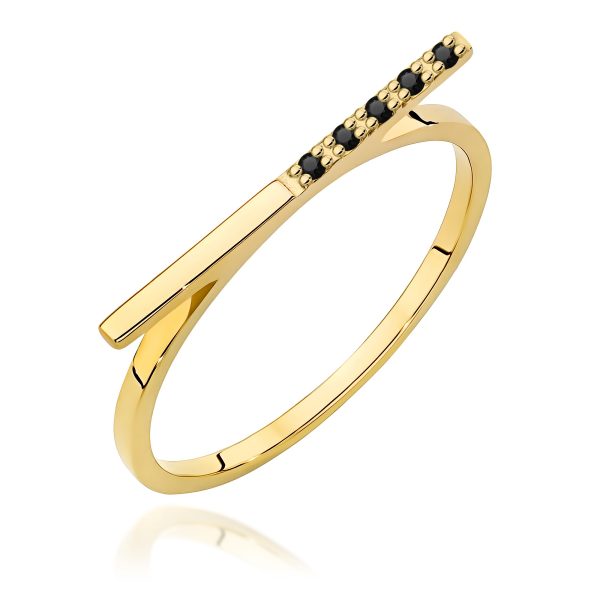 Pierścionek z diamentami 0,025 ct W0537 – żółte złoto próby 585
