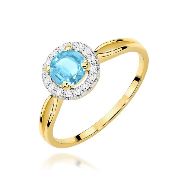 Pierścionek z kamieniem topaz swiss 0,80 ct W0538 – żółte złoto próby 585