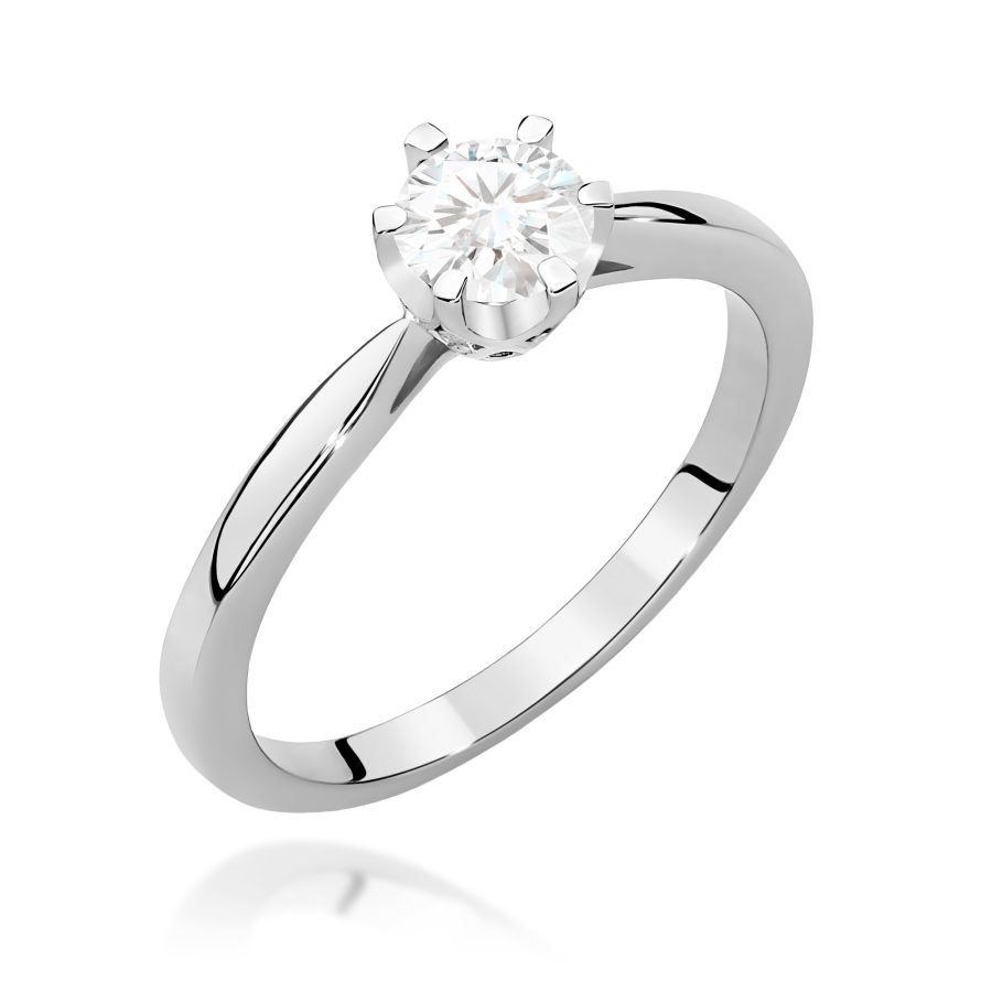 Pierścionek z okrągłym diamentem 0,56 ct · W539