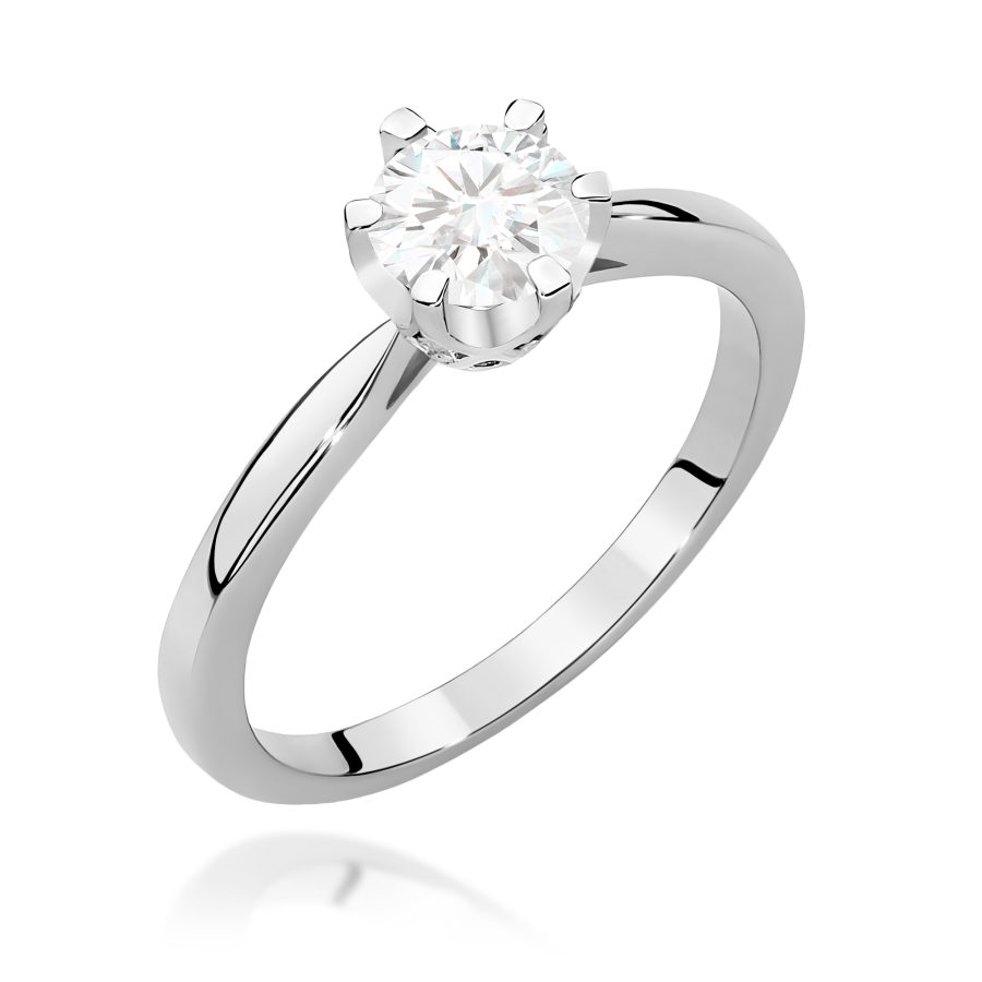 Pierścionek z okrągłym diamentem 0,76 ct · W539