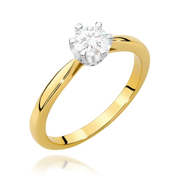 Pierścionek z diamentem 0,46 ct W0539 – żółte złoto próby 585
