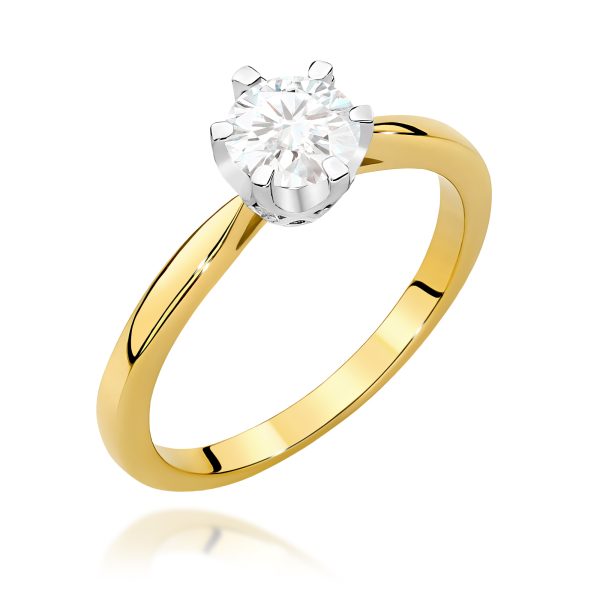 Pierścionek z diamentem 0,76 ct W0539 – żółte złoto próby 585
