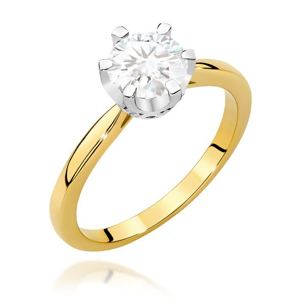 Pierścionek z diamentem 1,06 ct W0539 – żółte złoto próby 585