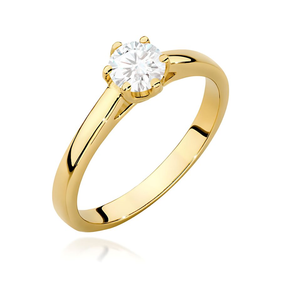 Pierścionek z diamentem 0,40 ct W0540 – żółte złoto próby 585 · W540