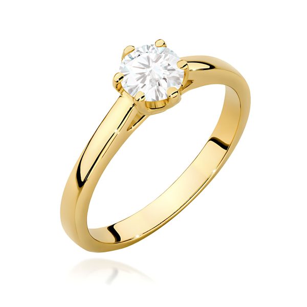 Pierścionek z diamentem 0,50 ct W0540 – żółte złoto próby 585