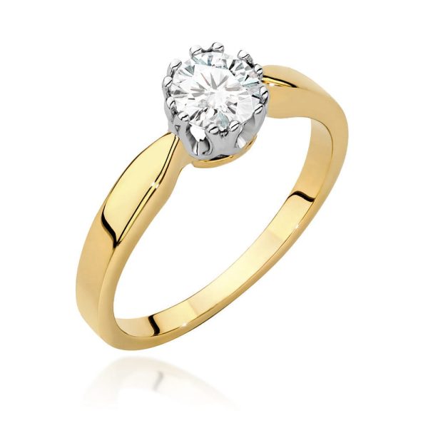 Pierścionek z diamentem 0,50 ct W0541 – żółte złoto próby 585
