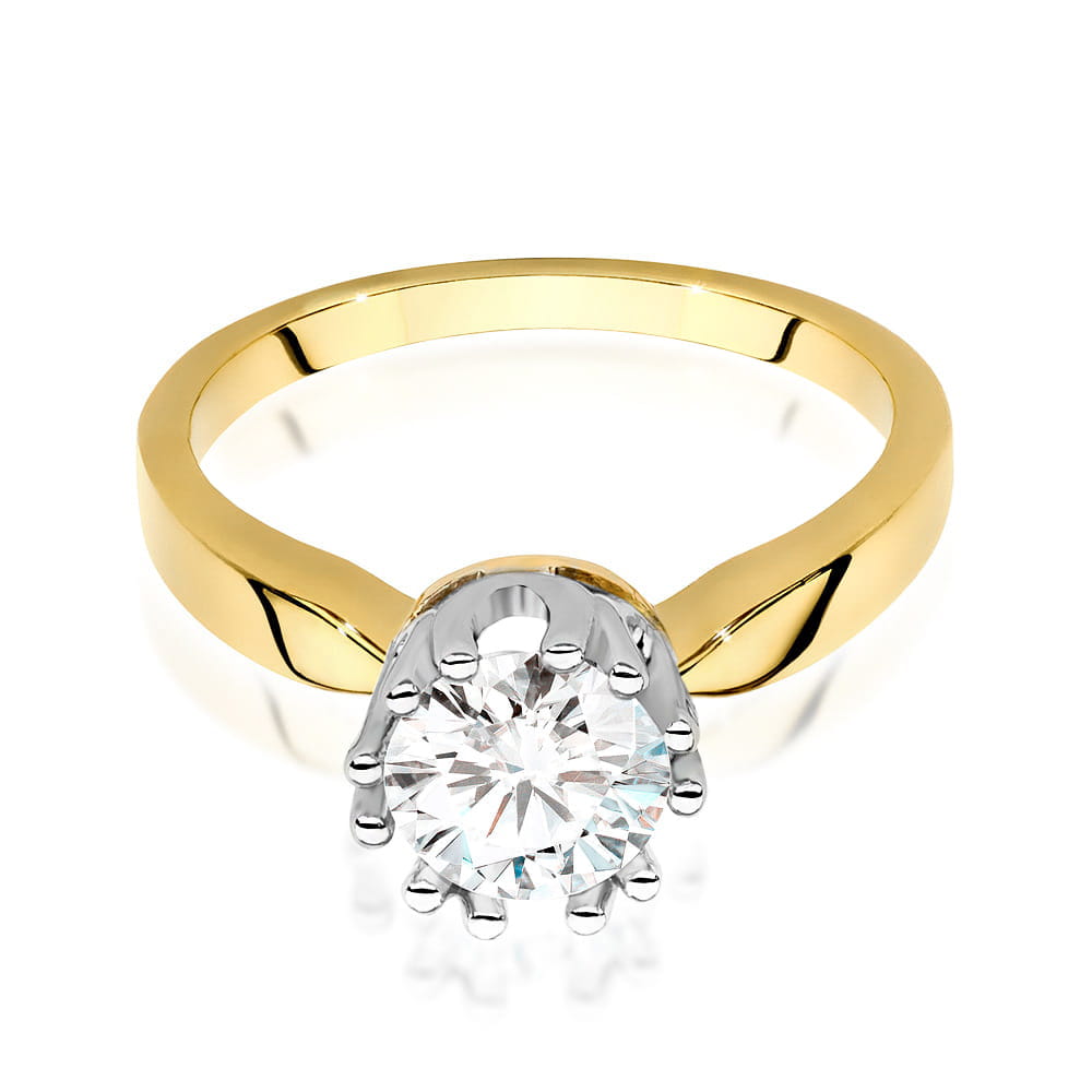 Ring with a diamond 1,00 ct in yellow gold – product image 2
