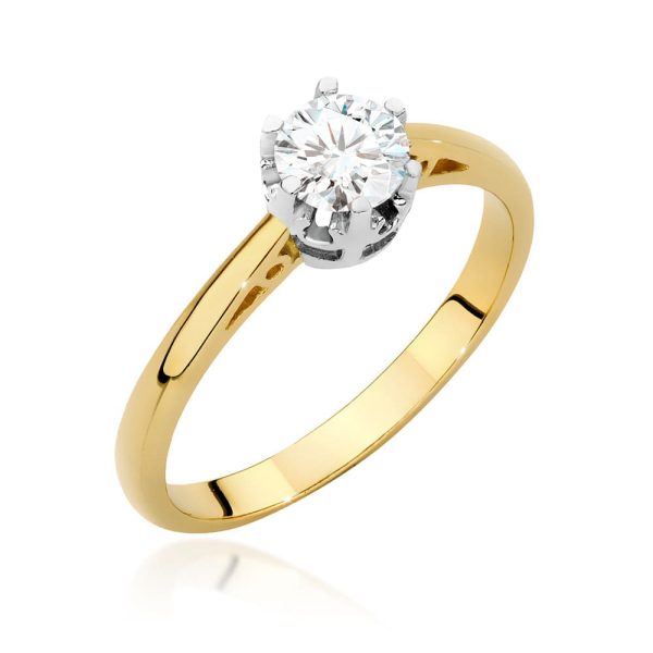 Pierścionek z diamentem 0,50 ct W0542 – żółte złoto próby 585