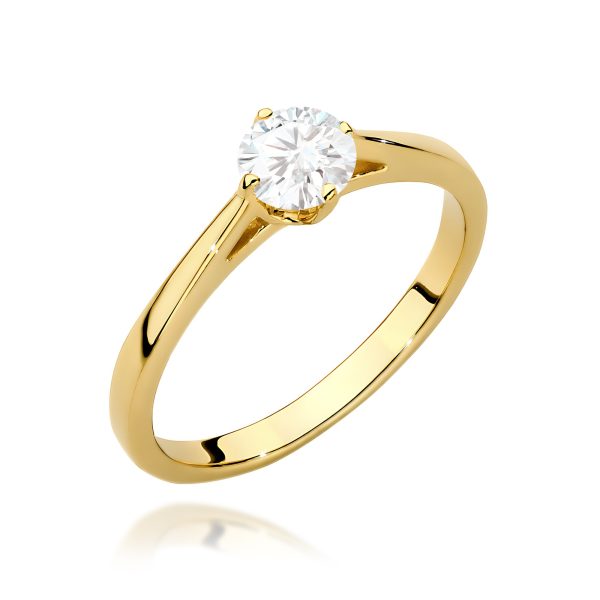 Pierścionek z diamentem 0,40 ct W0543 – żółte złoto próby 585