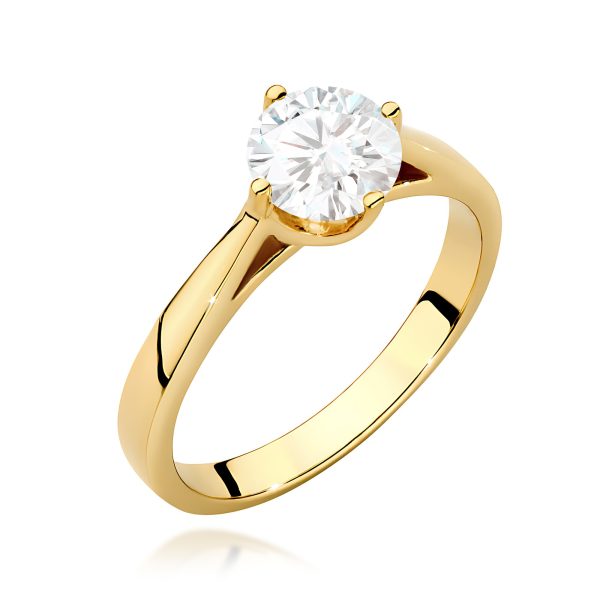Pierścionek z diamentem 1,00 ct W0543 – żółte złoto próby 585