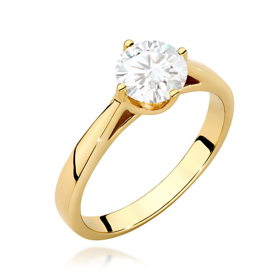 Pierścionek z diamentem 1 ct w żółtym złocie · W543