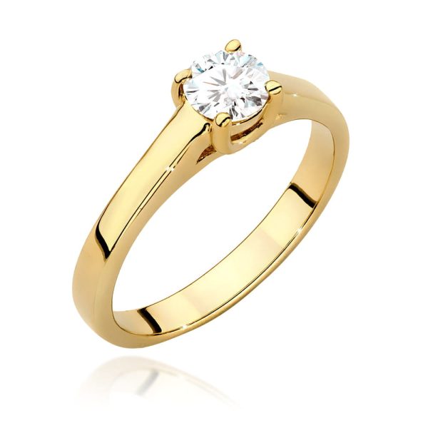 Pierścionek z diamentem 0,50 ct W0544 – żółte złoto próby 585