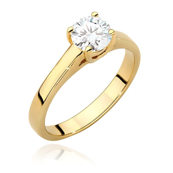 Pierścionek z diamentem 0,70 ct W0544 – żółte złoto próby 585