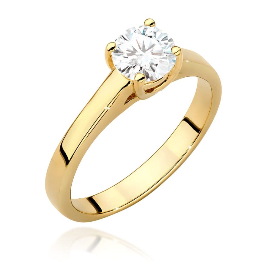 Pierścionek z diamentem 0,70 ct W0544 – żółte złoto próby 585 · W544