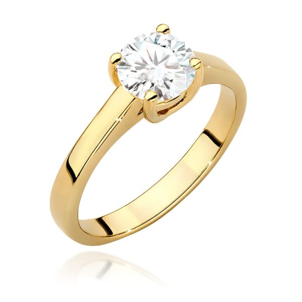 Pierścionek z diamentem 1,00 ct W0544 – żółte złoto próby 585