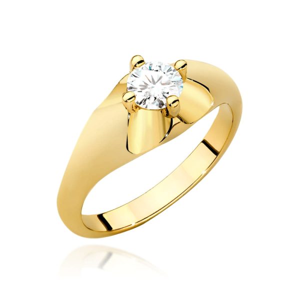 Pierścionek z diamentem 0,50 ct W0545 – żółte złoto próby 585