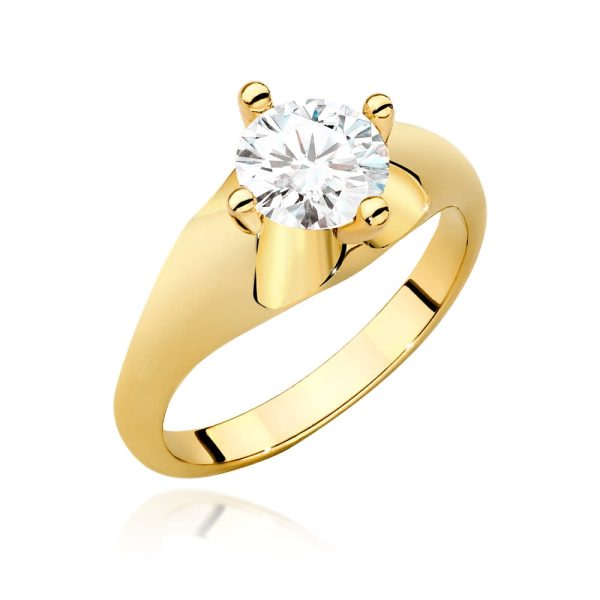 Pierścionek z diamentem 1,00 ct W0545 – żółte złoto próby 585