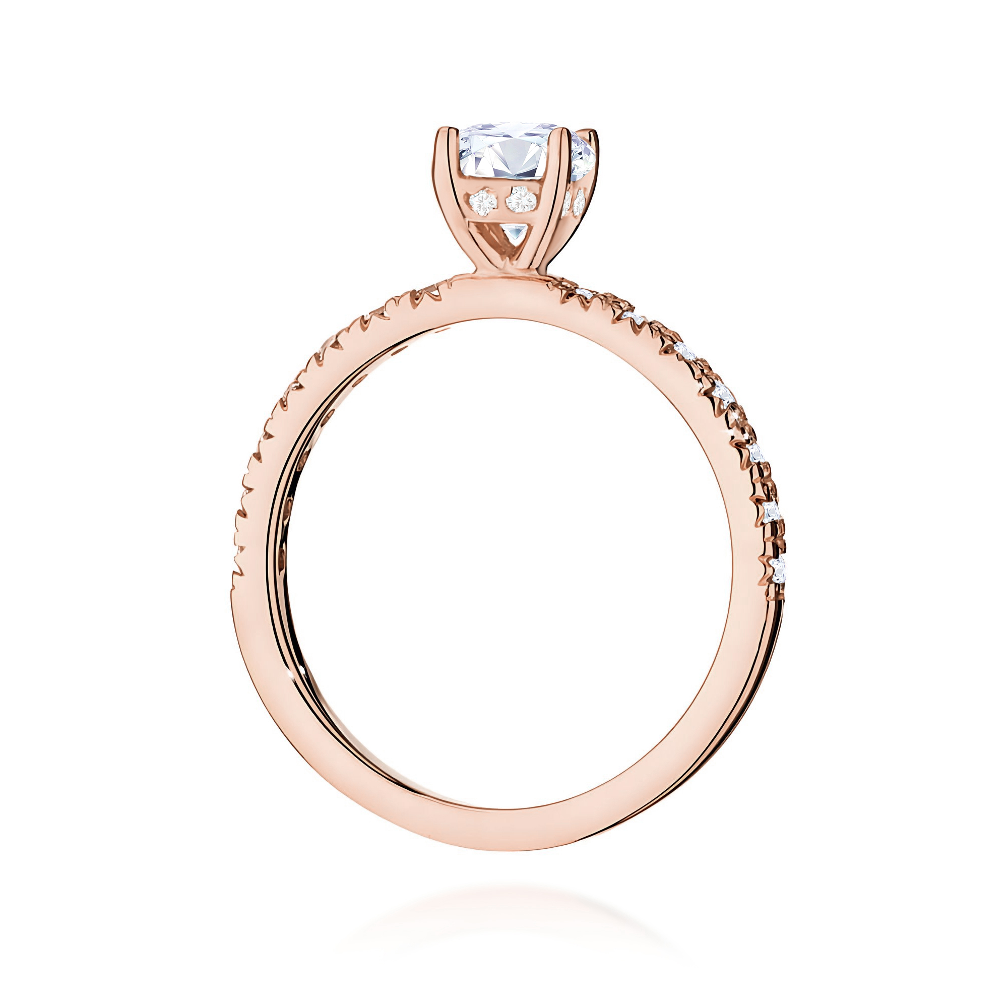 Pierścionek z diamentem laboratoryjnym 0,74 ct w różowej tonacji · W0546 - obrazek 3