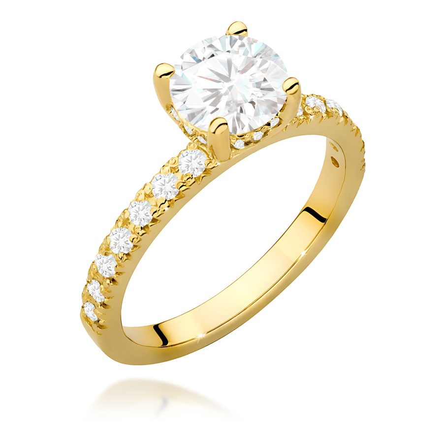 Pierścionek z żółtego złota z diamentami 1,26 ct · W546