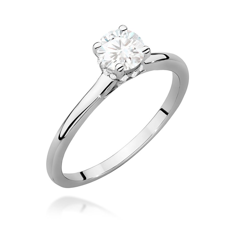Pierścionek z diamentem 0,56 ct w białym złcie · W547