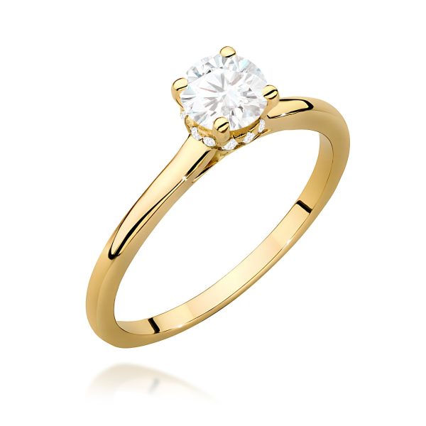 Pierścionek z diamentem 0,56 ct W0547 – żółte złoto próby 585