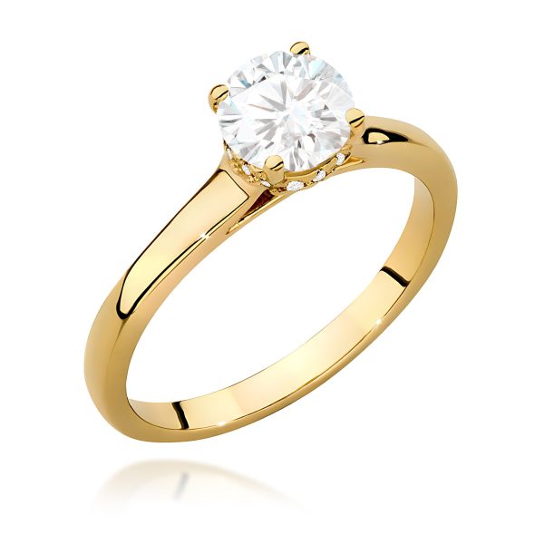 Pierścionek z diamentem 0,76 ct W0547 – żółte złoto próby 585