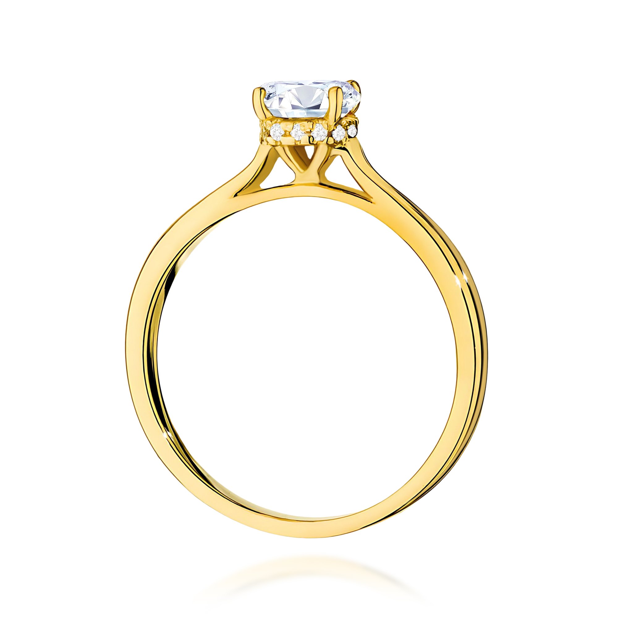 Pierścionek z diamentem laboratoryjnym 0,76 ct w żółtym kolorze kruszcu · W0547 - obrazek 3